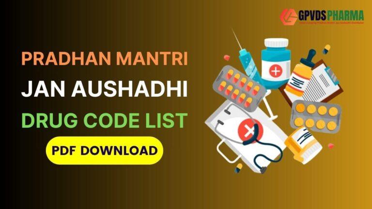[Updated] Download The Jan Aushadhi Drug Code List PDF