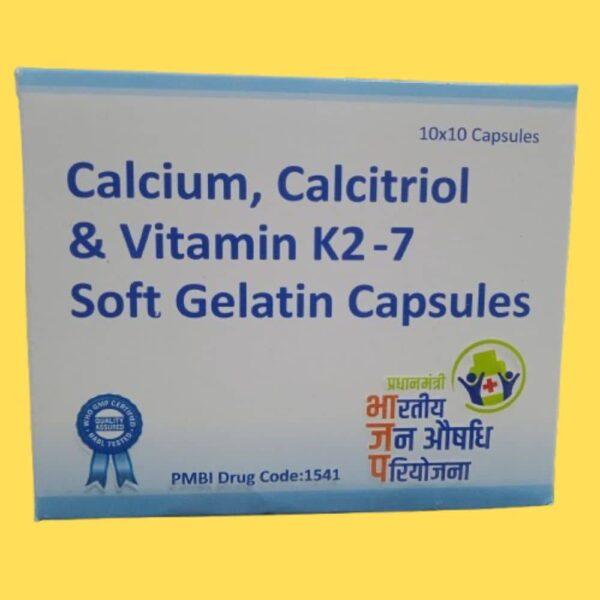 Calcium 1250mg, Calcitriol 0.25mcg and Vitamin K2-7 45mcg Capsules